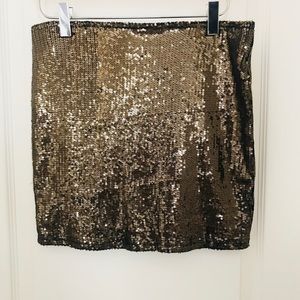 Black/gold sequin mini skirt